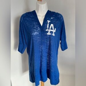Nike Royal Blue LA Dodgers Hooded Sheer Henley